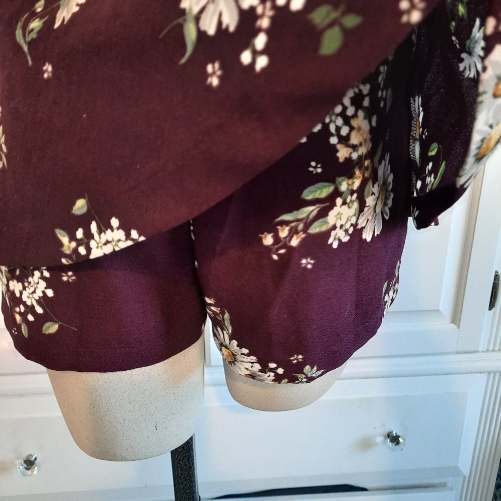 Forever 21 Burgundy Floral Strapless Mini Dress - Picture 8 of 11